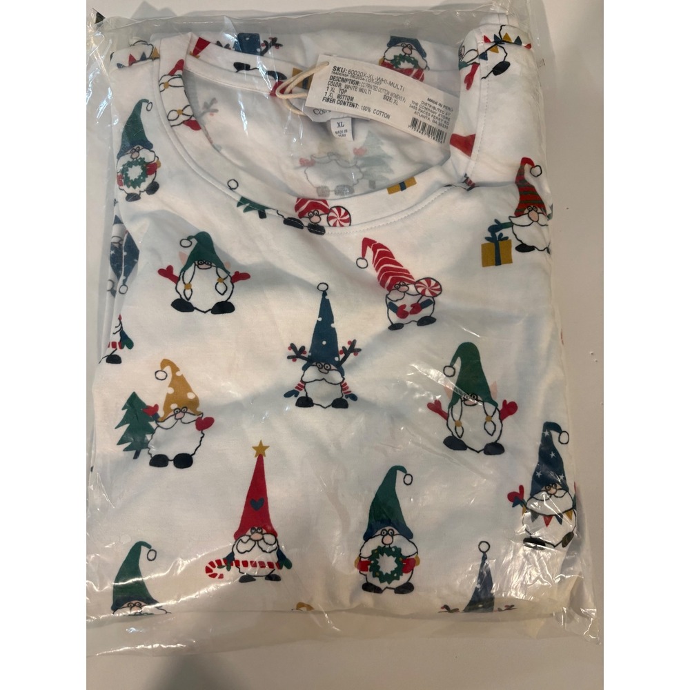 The Company Store Holiday Gnome Pajama Set XL New Sealed Christmas Sleepwear PJ